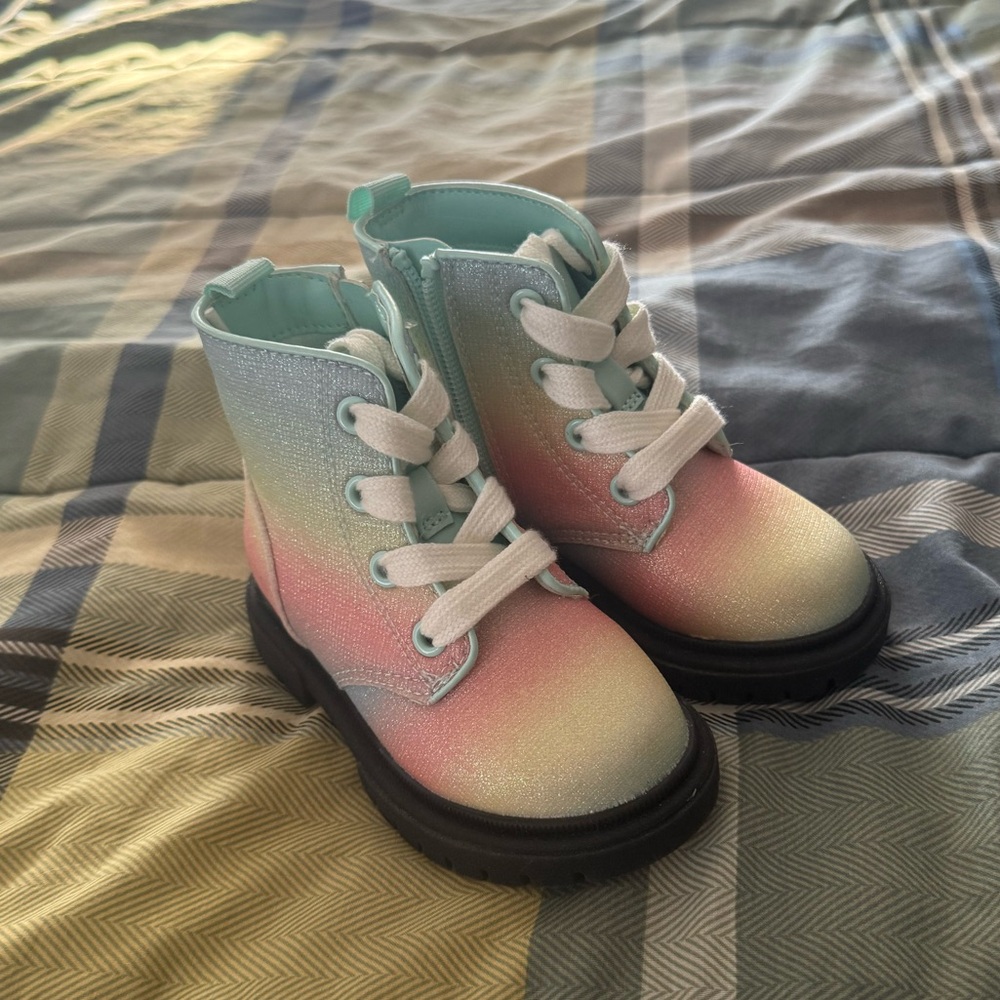Toddler Size 7 Cat and Jack Rainbow Boots - NWOT